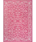 Charleston Vintage Filigree Textured Weave Fuchsia/Light Gray 8 ft. x 10 ft. Indoor/Outdoor Area Rug