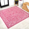 Jonathany Santa Monica SMB106J Fuchsia/Light Gray Area Rug 5 ft. 3 in. X 5 ft. 3 in. Square