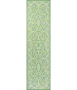 Jonathany Santa Monica SMB106K Green/Ivory Area Rug 2 ft. 2 in. X 10 ft. Runner
