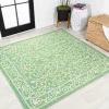 Jonathany Santa Monica SMB106K Green/Ivory Area Rug 5 ft. 3 in. X 5 ft. 3 in. Square