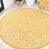 Jonathany Santa Monica SMB106L Yellow/Cream Area Rug 5 ft. 3 in. X 5 ft. 3 in. Round