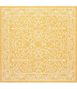 Jonathany Santa Monica SMB106L Yellow/Cream Area Rug 5 ft. 3 in. X 5 ft. 3 in. Square