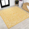 Jonathany Santa Monica SMB106L Yellow/Cream Area Rug 5 ft. 3 in. X 5 ft. 3 in. Square