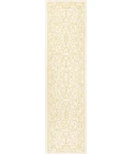 Charleston Vintage Filigree Textured Weave Cream/Yellow 2 ft. x 10 ft. Indoor/Outdoor Runner Rug