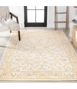 Jonathany Santa Monica SMB106M Cream/Yellow Area Rug 3 ft. 11 in. X 6 ft. Rectangle