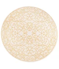 Charleston Vintage Filigree Textured Weave Cream/Yellow 5' Round Indoor/Outdoor Area Rug