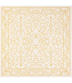 Jonathany Santa Monica SMB106M Cream/Yellow Area Rug 5 ft. 3 in. X 5 ft. 3 in. Square