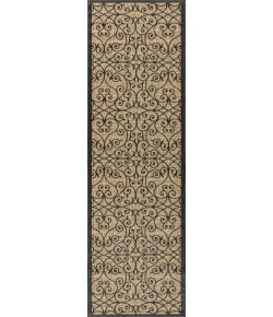 Jonathany Santa Monica SMB107A Black/Khaki Area Rug 2 ft. 2 in. X 10 ft. Runner
