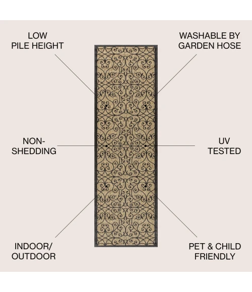 Jonathan Y SANTA MONICA Black SMB107A 2ft.-2in. X 14ft. Rect. Rug