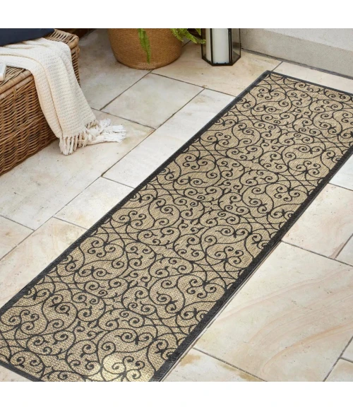 Jonathan Y SANTA MONICA Black SMB107A 2ft.-2in. X 14ft. Rect. Rug