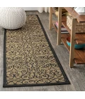 Madrid Vintage Filigree Textured Weave Black/Khaki 2 ft. x 10 ft. Indoor/Outdoor Runner Rug