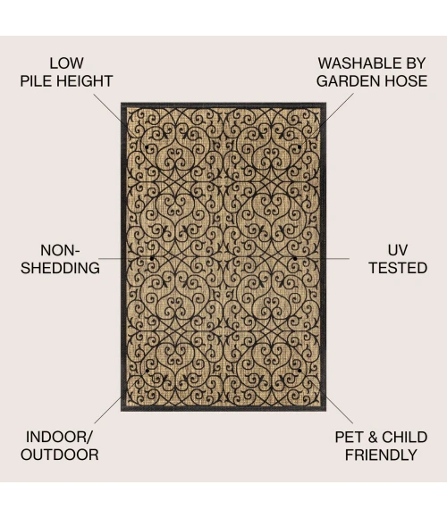 Jonathan Y SANTA MONICA Black SMB107A 10ft. X 14ft. Rect. Rug