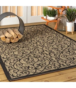 Jonathany Santa Monica SMB107A Black/Khaki Area Rug 3 ft. 1 in. X 5 ft. Rectangle