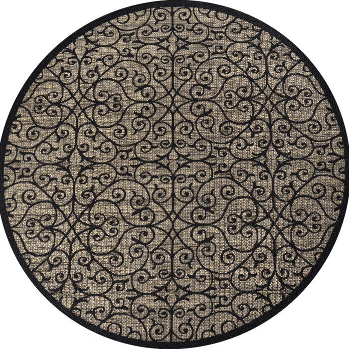 Jonathan Y SANTA MONICA Black SMB107A 3ft.-11in. Round Rug