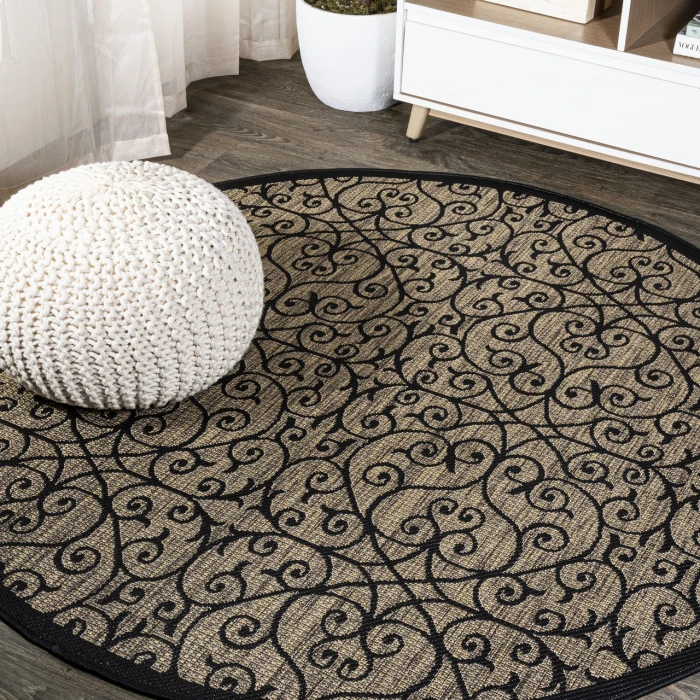 Jonathan Y SANTA MONICA Black SMB107A 3ft.-11in. Round Rug