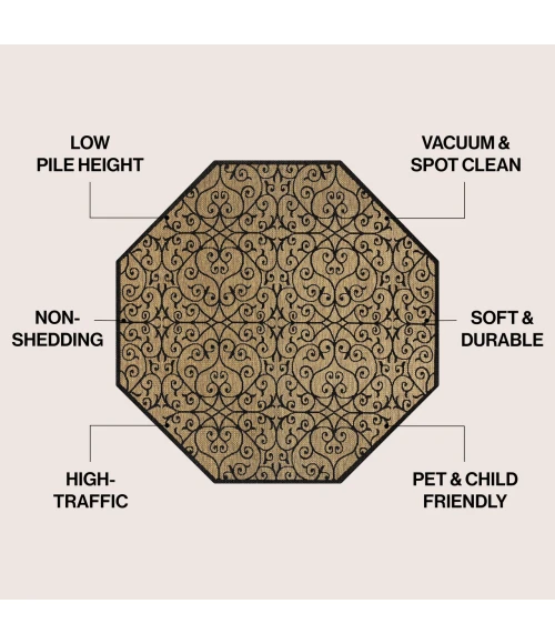 Jonathan Y SANTA MONICA Beige SMB107B 7ft.-9in. Octagon Rug