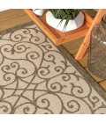 Madrid Vintage Filigree Textured Weave Beige/Brown 3 ft. x 5 ft. Indoor/Outdoor Area Rug