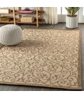 Madrid Vintage Filigree Textured Weave Beige/Brown 3 ft. x 5 ft. Indoor/Outdoor Area Rug
