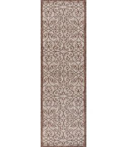 Jonathany Santa Monica SMB107C Taupe/Espresso Area Rug 2 ft. 2 in. X 8 ft. Runner