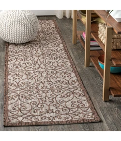 Jonathany Santa Monica SMB107C Taupe/Espresso Area Rug 2 ft. 2 in. X 8 ft. Runner