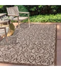 Madrid Vintage Filigree Textured Weave Taupe/Espresso 3 ft. x 5 ft. Indoor/Outdoor Area Rug