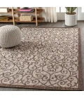 Madrid Vintage Filigree Textured Weave Taupe/Espresso 3 ft. x 5 ft. Indoor/Outdoor Area Rug