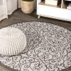 Jonathany Santa Monica SMB107C Taupe/Espresso Area Rug 5 ft. 3 in. X 5 ft. 3 in. Round
