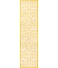 Madrid Vintage Filigree Textured Weave Cream/Yellow 2 ft. x 8 ft. Indoor/Outdoor Runner Rug