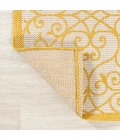 Madrid Vintage Filigree Textured Weave Cream/Yellow 2 ft. x 8 ft. Indoor/Outdoor Runner Rug
