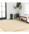 Madrid Vintage Filigree Textured Weave Cream/Yellow 3 ft. x 5 ft. Indoor/Outdoor Area Rug