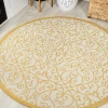 Jonathany Santa Monica SMB107D Cream/Yellow Area Rug 5 ft. 3 in. X 5 ft. 3 in. Round