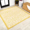 Jonathany Santa Monica SMB107D Cream/Yellow Area Rug 5 ft. 3 in. X 5 ft. 3 in. Square
