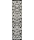 Madrid Vintage Filigree Textured Weave Light Gray/Black 2 ft. x 10 ft. Indoor/Outdoor Runner Rug