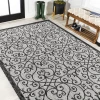 Jonathany Santa Monica SMB107E Light Gray/Black Area Rug 3 ft. 1 in. X 5 ft. Rectangle