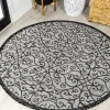 Jonathany Santa Monica SMB107E Light Gray/Black Area Rug 5 ft. 3 in. X 5 ft. 3 in. Round