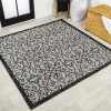 Jonathany Santa Monica SMB107E Light Gray/Black Area Rug 5 ft. 3 in. X 5 ft. 3 in. Square