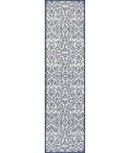 Madrid Vintage Filigree Textured Weave Blue/Cream 2 ft. x 10 ft. Indoor/Outdoor Runner Rug