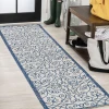 Jonathany Santa Monica SMB107F Blue/Cream Area Rug 2 ft. 2 in. X 10 ft. Runner