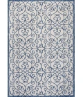 Madrid Vintage Filigree Textured Weave Blue/Cream 3 ft. x 5 ft. Indoor/Outdoor Area Rug
