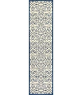 Madrid Vintage Filigree Textured Weave Navy/Beige 2 ft. x 8 ft. Indoor/Outdoor Runner Rug