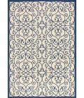 Madrid Vintage Filigree Textured Weave Navy/Beige 3 ft. x 5 ft. Indoor/Outdoor Area Rug
