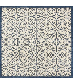 Jonathany Santa Monica SMB107G Navy/Beige Area Rug 5 ft. 3 in. X 5 ft. 3 in. Square