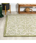 Madrid Vintage Filigree Textured Weave Green/Cream 3 ft. x 5 ft. Indoor/Outdoor Area Rug