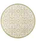 Madrid Vintage Filigree Textured Weave Green/Cream 5' Round Indoor/Outdoor Area Rug
