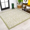 Jonathany Santa Monica SMB107H Green/Cream Area Rug 5 ft. 3 in. X 5 ft. 3 in. Square