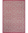 Madrid Vintage Filigree Textured Weave Light Gray/Fuchsia 9 ft. x 12 ft. Indoor/Outdoor Area Rug