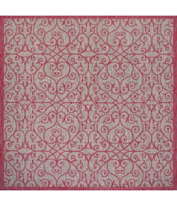 Jonathany Santa Monica SMB107I Light Gray/Fuchsia Area Rug 5 ft. 3 in. X 5 ft. 3 in. Square