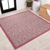 Jonathany Santa Monica SMB107I Light Gray/Fuchsia Area Rug 5 ft. 3 in. X 5 ft. 3 in. Square