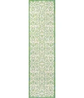 Madrid Vintage Filigree Textured Weave Cream/Green 2 ft. x 10 ft. Indoor/Outdoor Runner Rug