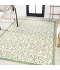 Madrid Vintage Filigree Textured Weave Cream/Green 4 ft. x 6 ft. Indoor/Outdoor Area Rug